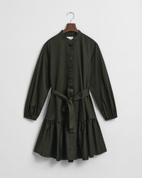 Langärmeliges Kleid aus Baumwollsatin