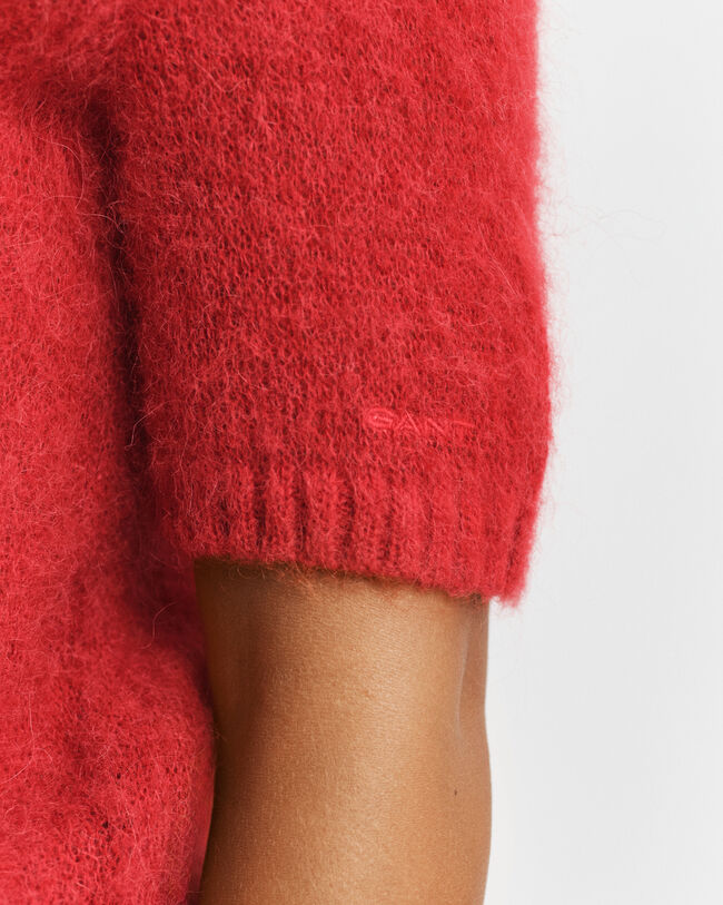 Kurzarm-Rundhalspullover aus Mohairgemisch