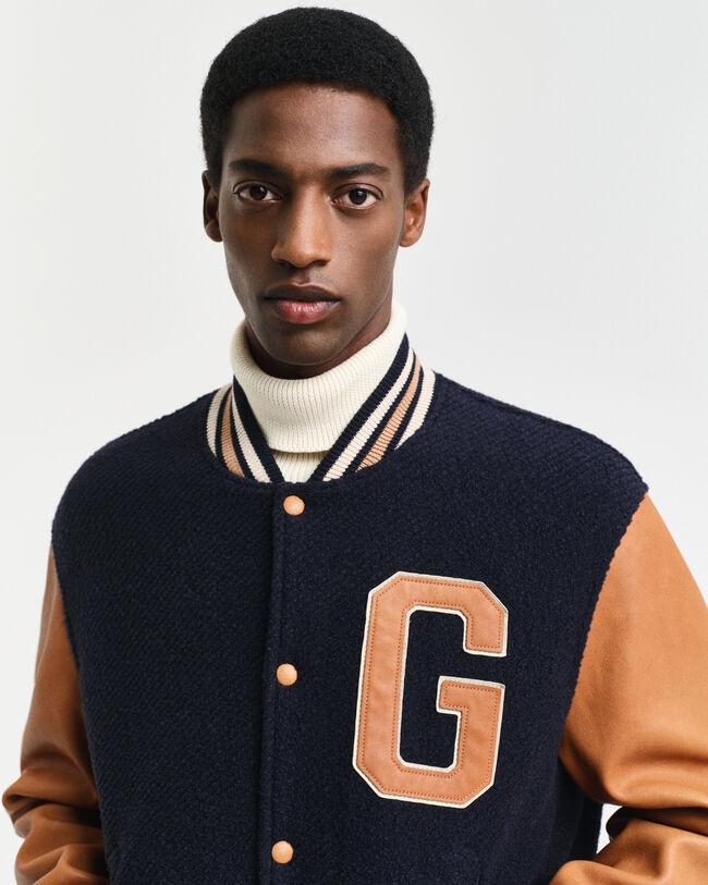 GANT Varsity Jacke aus Wolle und Leder