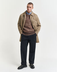 Rundhalspullover aus Melange-Wollgarn