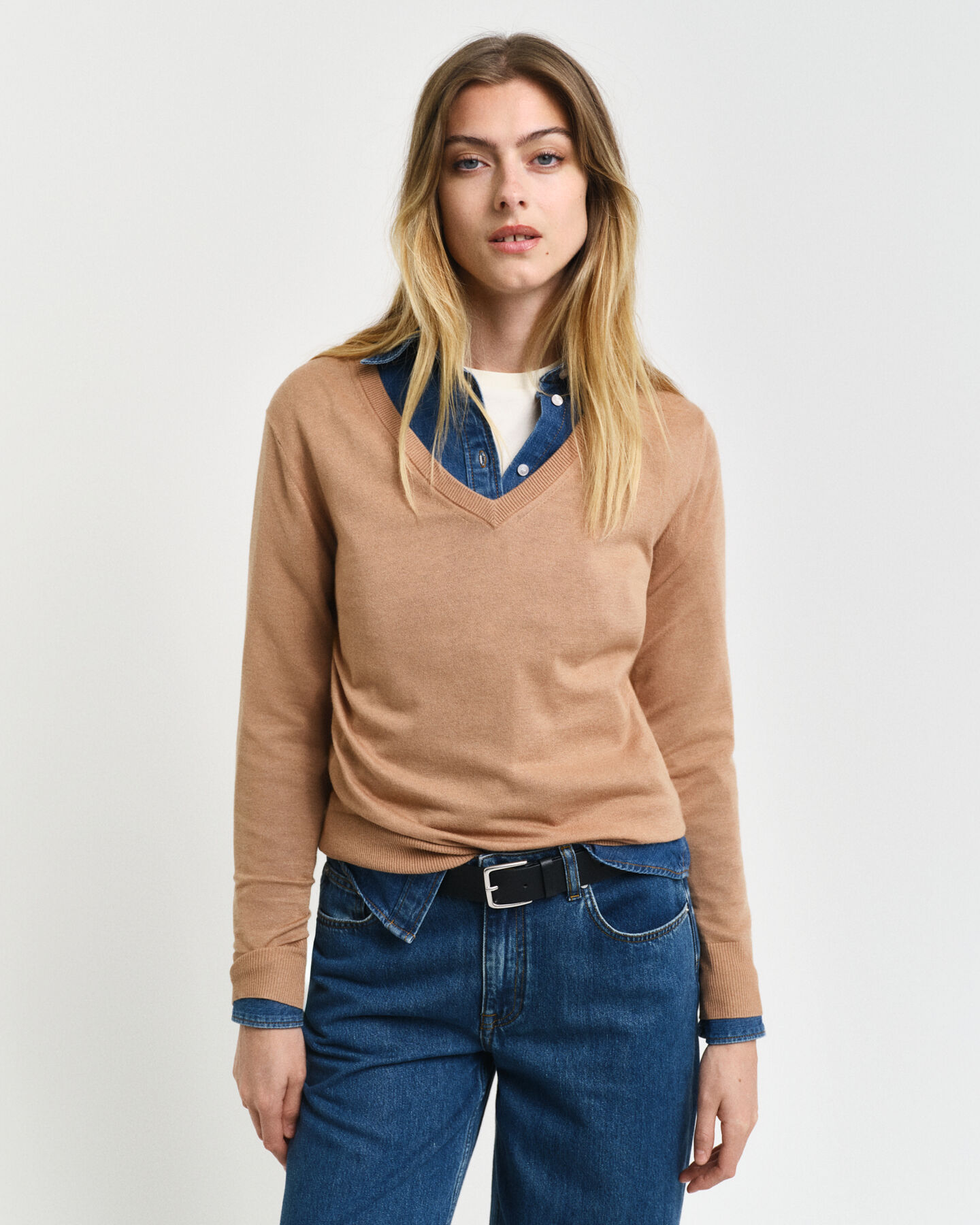 Feinstrick V-Neck Pullover