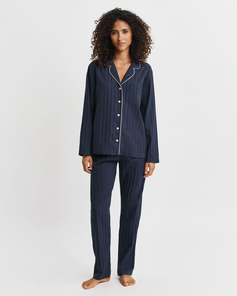 Pyjama mit Satinstreifen in Geschenkbox