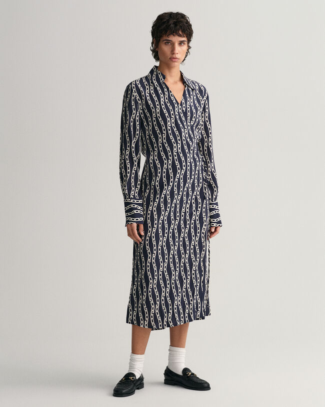 Chain Print Wickelkleid