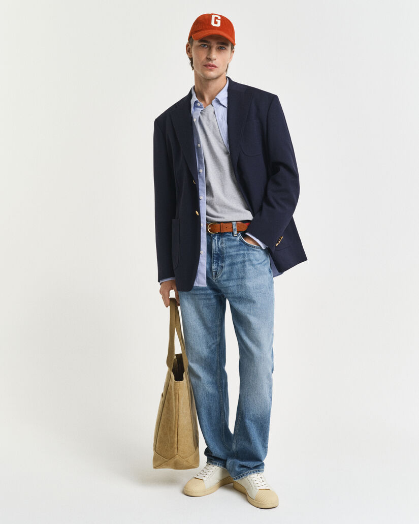 Slim Fit Shield T-Shirt mit V-Ausschnitt