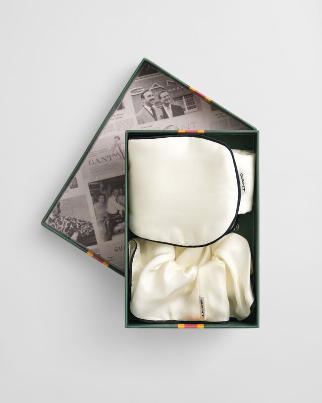 Seiden Schlafmaske und Scrunchie im Geschenkset