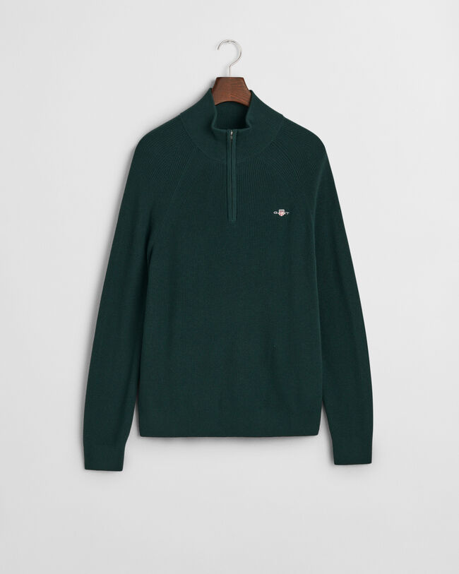 Gerippter Troyer aus Baumwoll-Woll-Gemisch