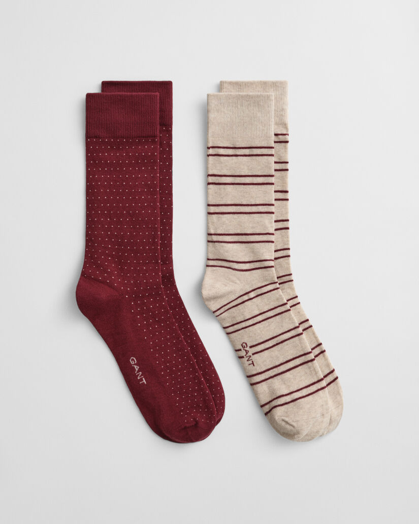 2er-Pack Socken Streifen & Minipunkte in Geschenkbox
