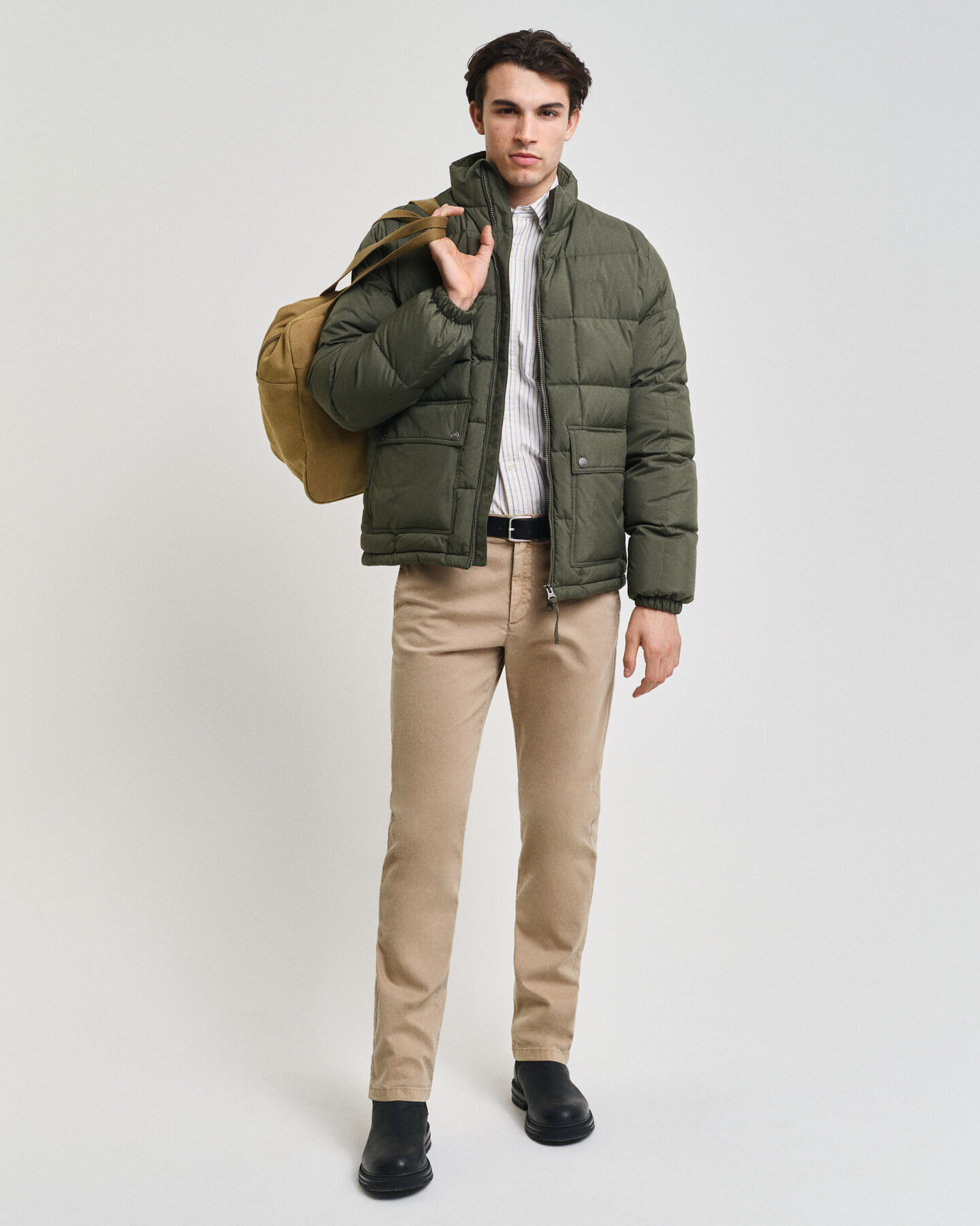 Slim Fit Dobby Chinohose mit Struktur