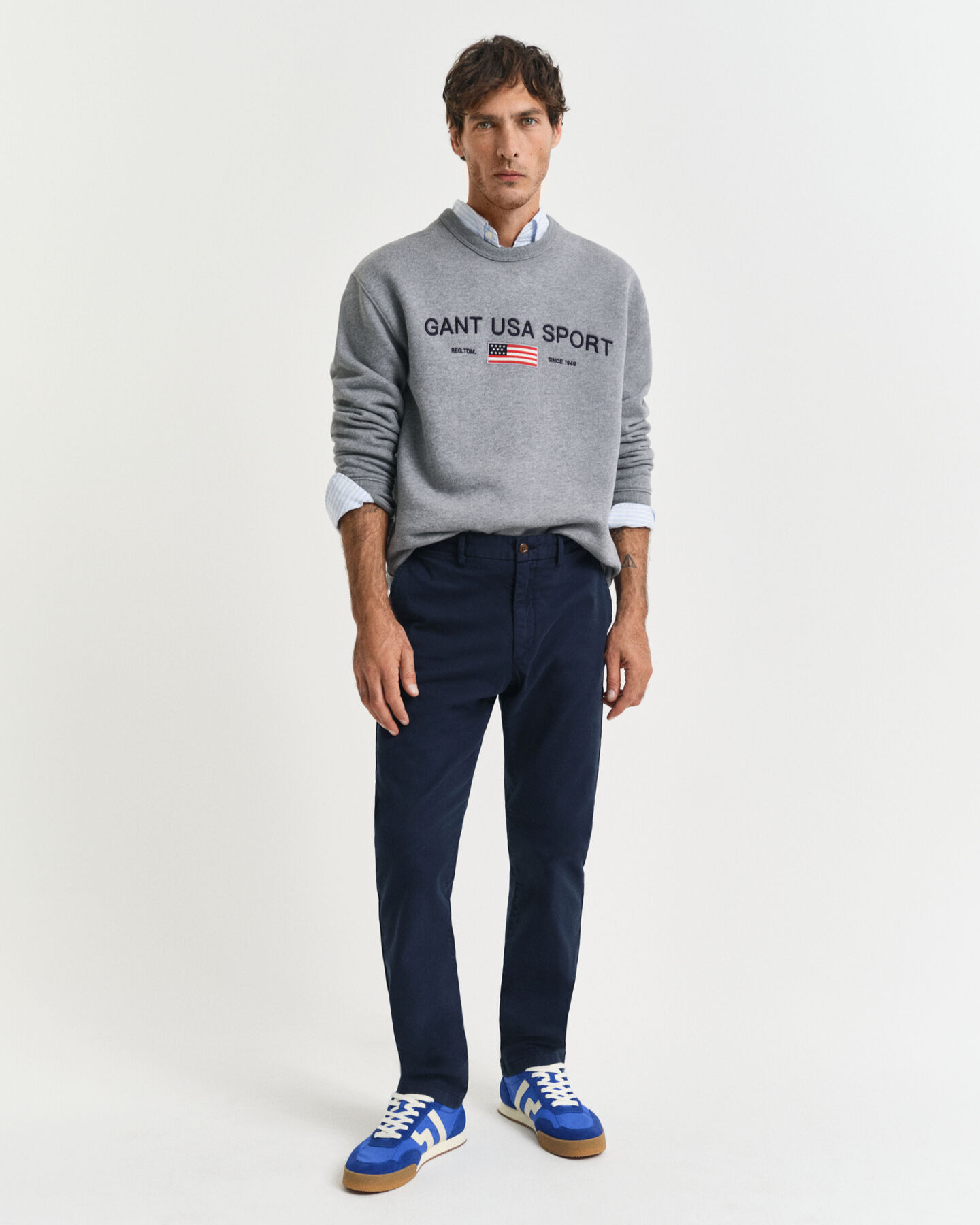 Slim Fit Dobby Chinohose mit Struktur