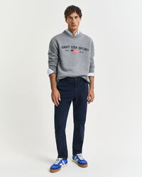 Slim Fit Dobby Chinohose mit Struktur