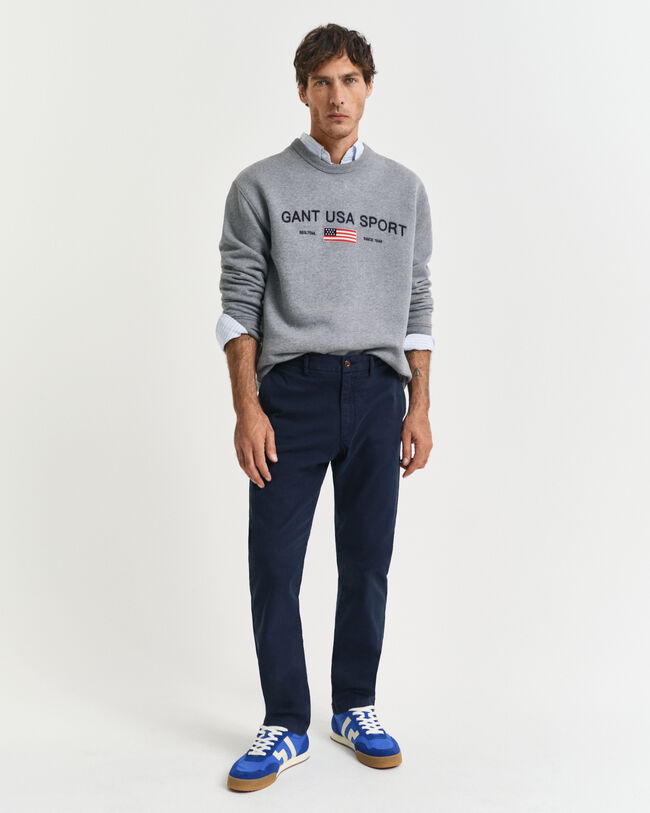 Slim Fit Dobby Chinohose mit Struktur