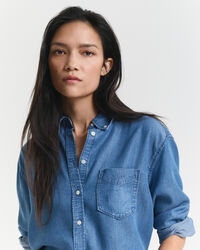 Relaxed Fit Indigo Bluse