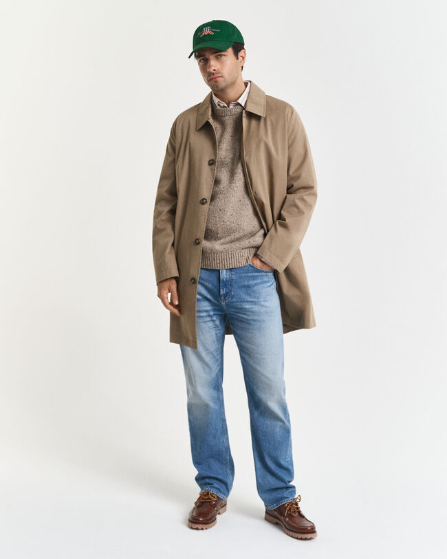 Wollmix Rundhalspullover mit Noppenstruktur