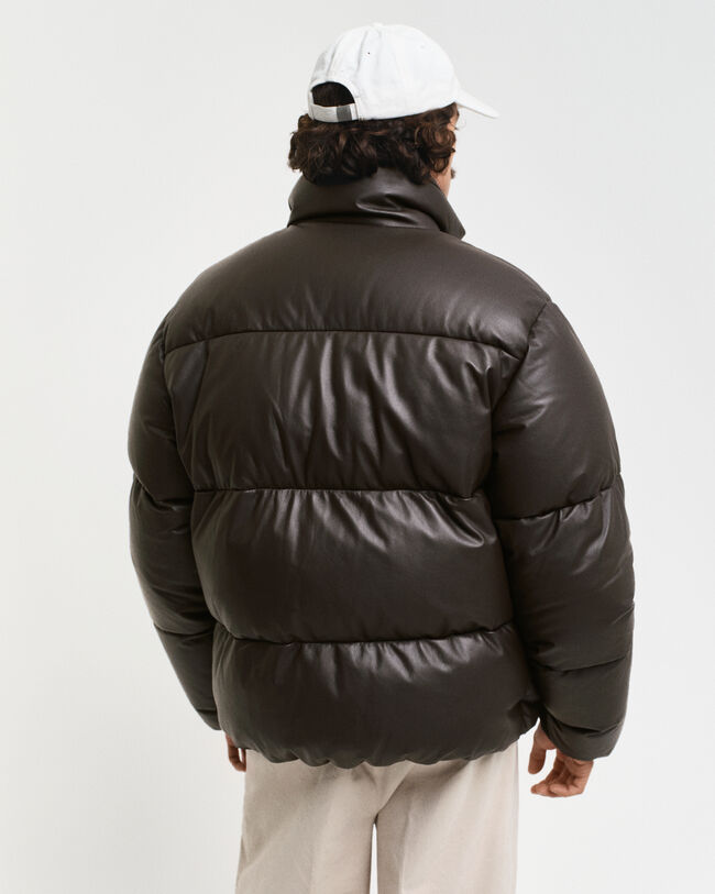 Puffer Jacke aus Leder mit Gänsedaunen