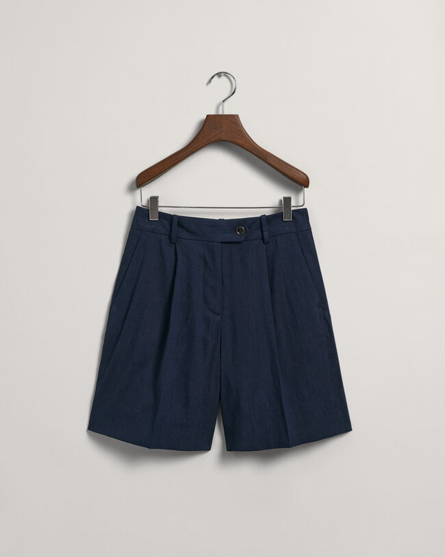 Stretch Leinen Shorts