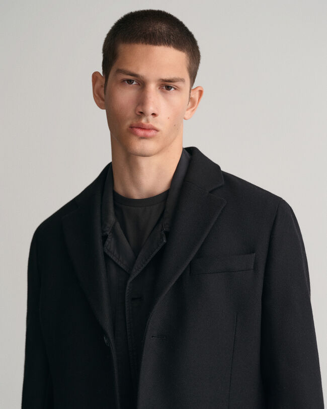 Tailored Fit Klassischer Woll Topcoat