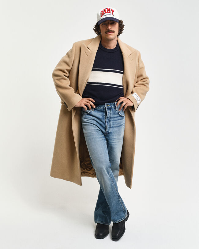 Zweireihiger Wollmantel