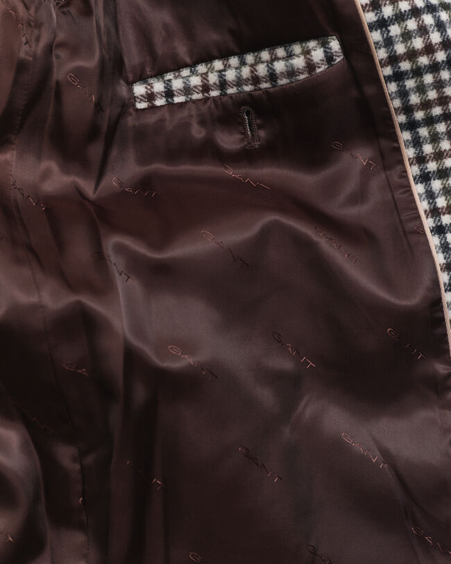 Karierter Kurzmantel aus Wollmischung