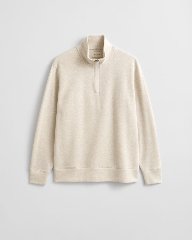Leichtes Sacker Rib Sweatshirt mit Reißverschlusskragen