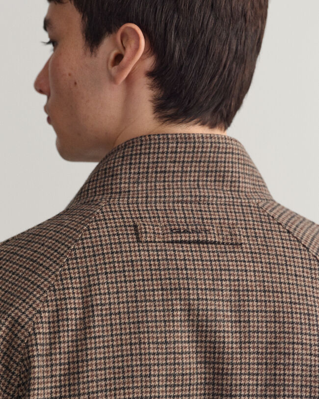 Karierte Harrington Jacke aus Wolle
