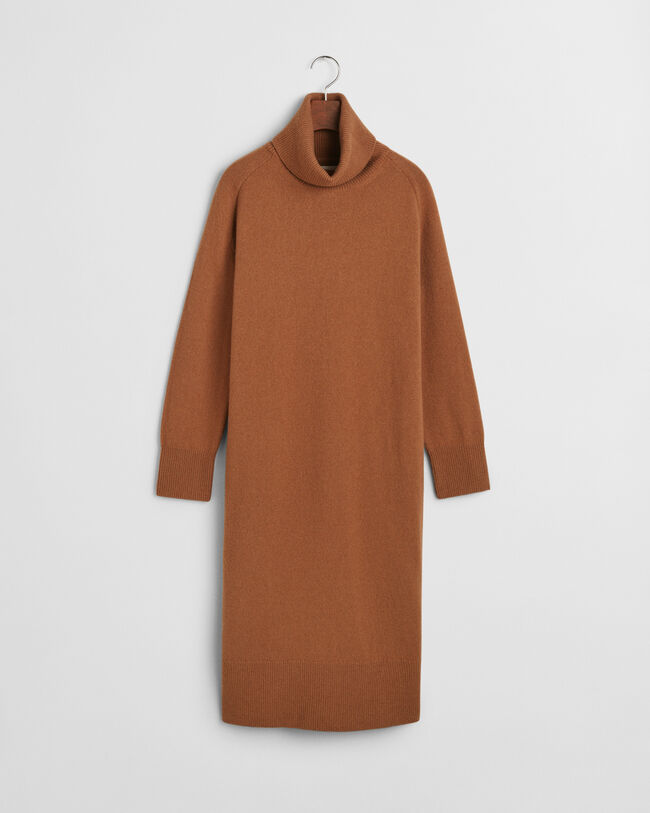 Herringbone Detail Rollkragenkleid