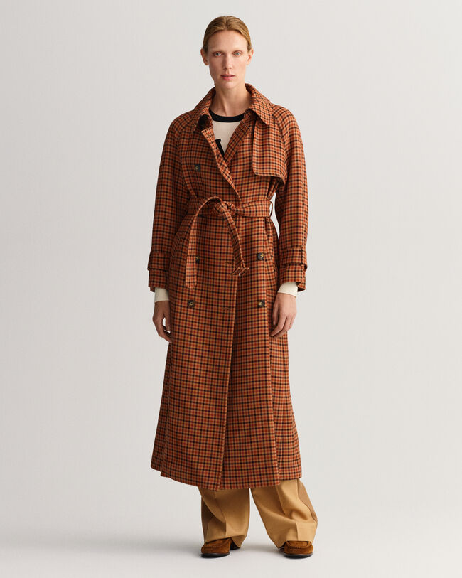 Karierter Trenchcoat