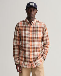 Regular Fit Madras Leinen Hemd