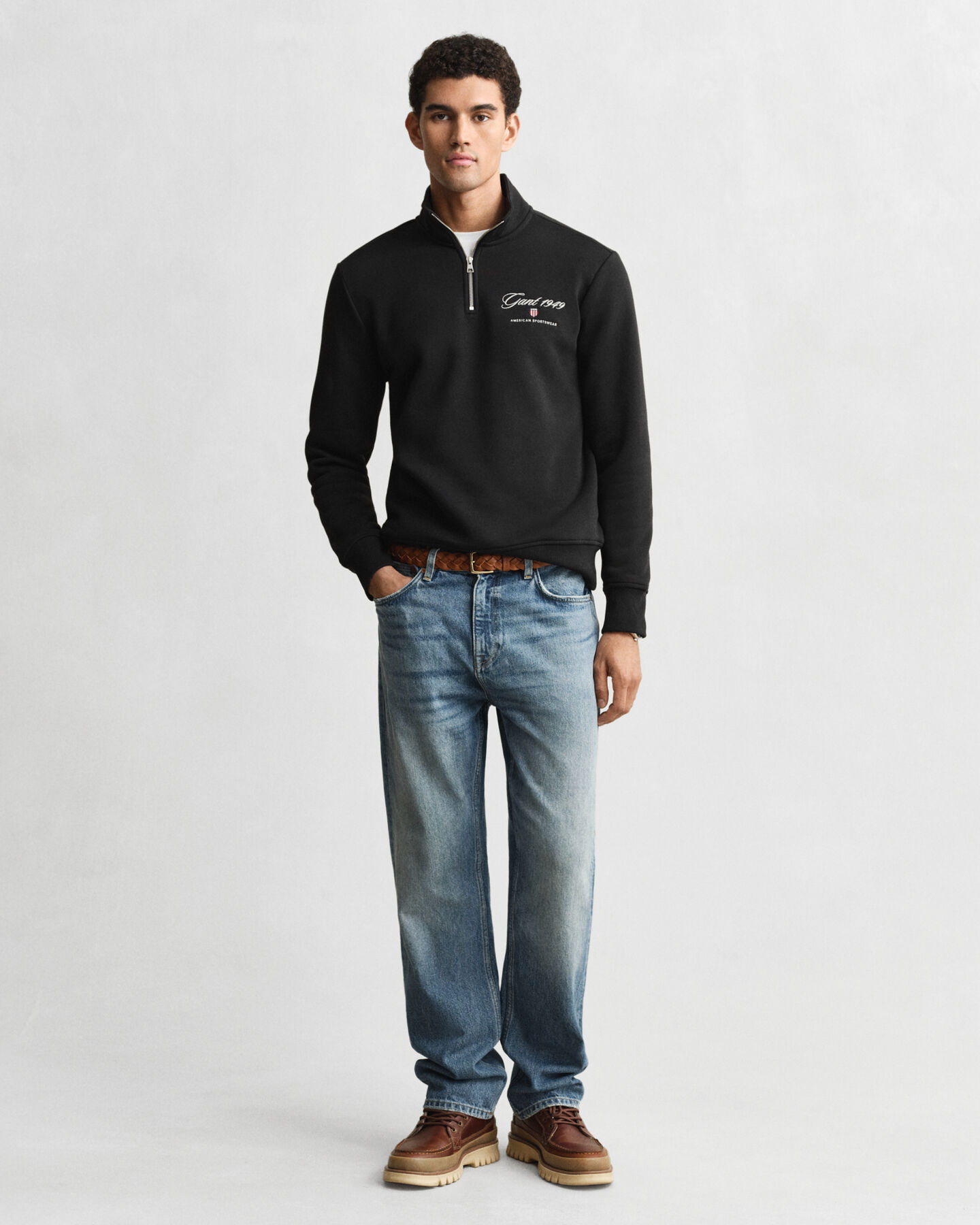 1949 Graphic Sweatshirt mit Reißverschlusskragen