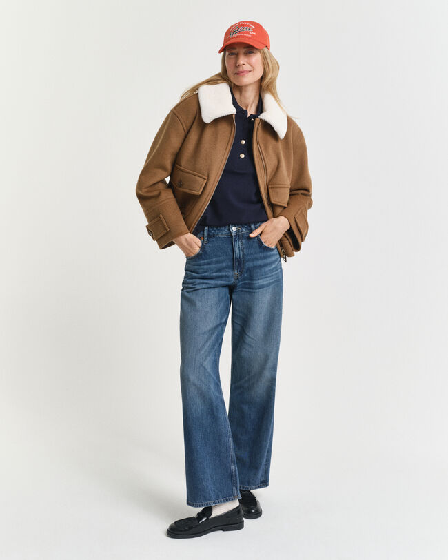 Langarm-Poloshirt aus Piqué