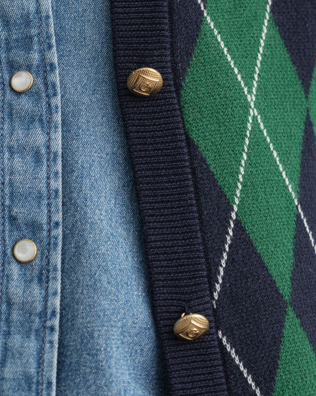 Strickjacke mit Argyle-Muster