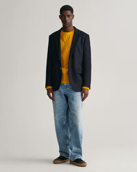 Furry Zopfstrick Rundhalspullover