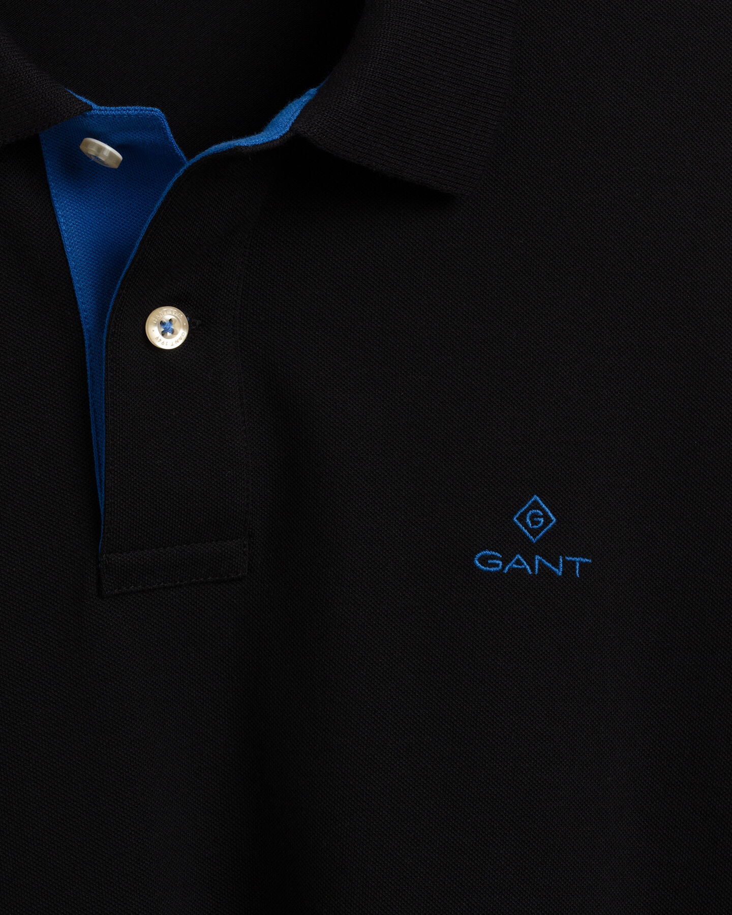 Piqu&eacute; Langarm Rugger mit Kontrastkragen