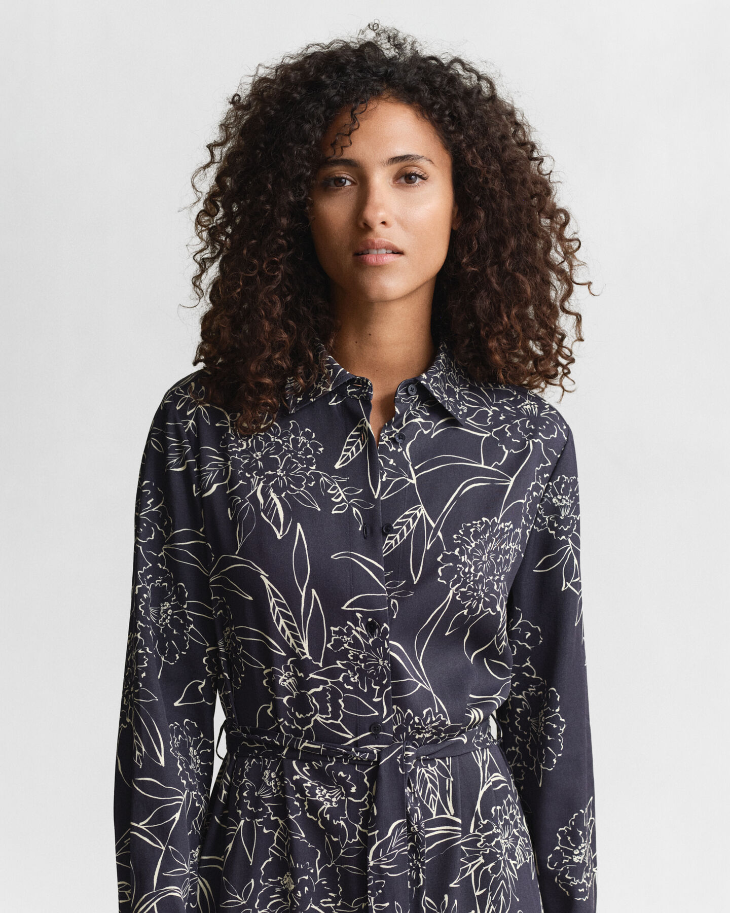 Hemdblusenkleid mit Blumen-Print