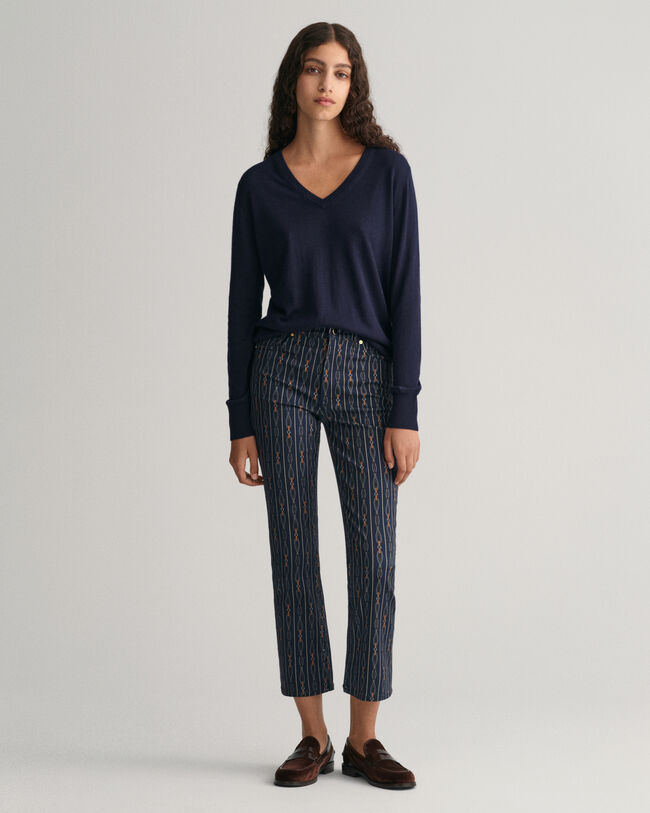 Verk&uuml;rzte Rope Striped Jeans