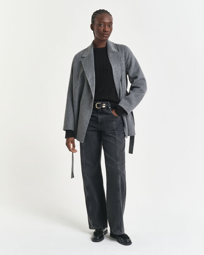 Zopfstrick Rundhalspullover aus Kaschmir