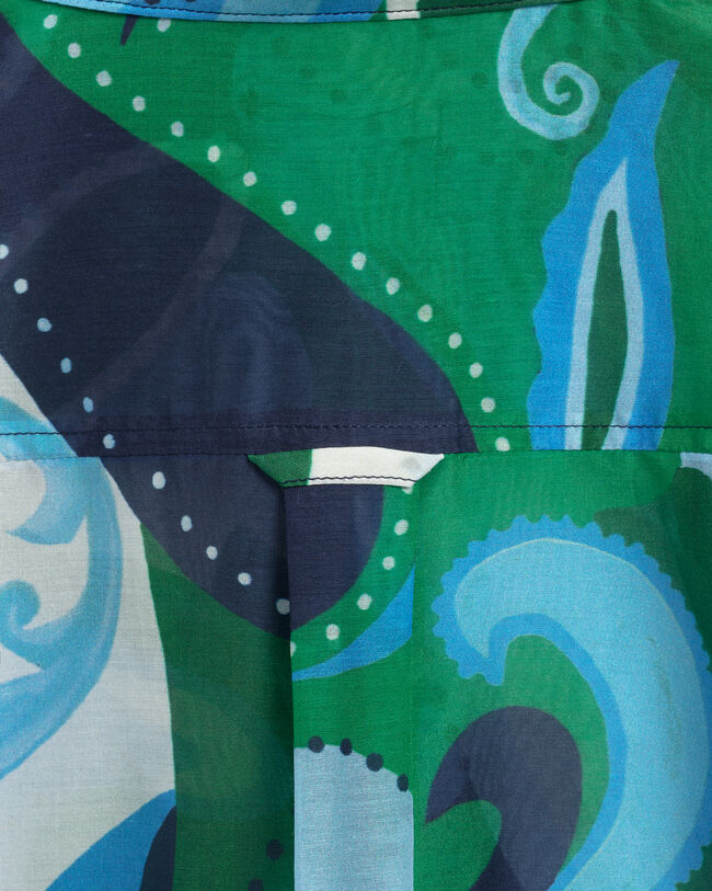 Regular Fit Baumwoll-Seiden-Bluse mit Paisley-Muster