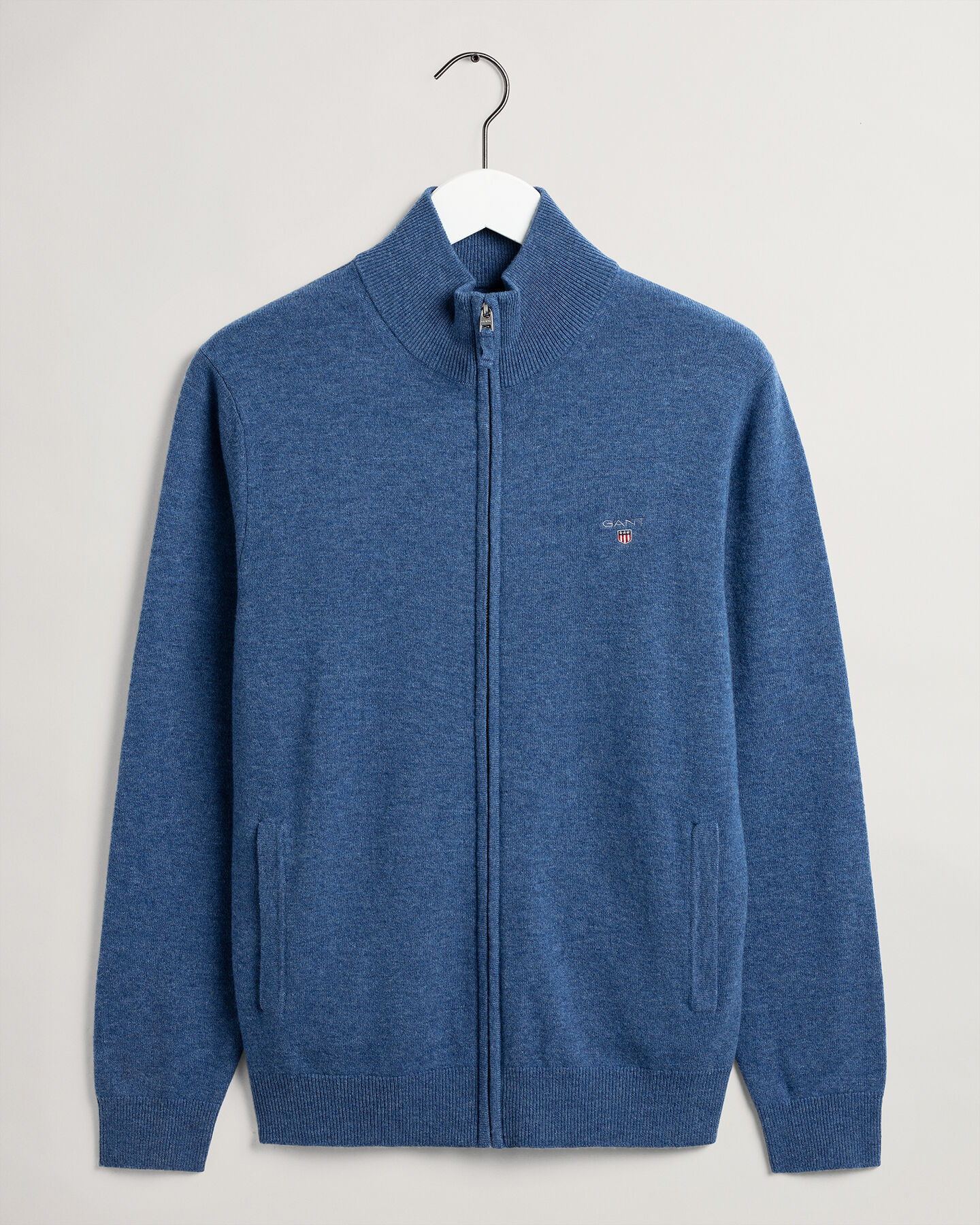 Strickjacke aus Super Fine Lambswool mit Rei&szlig;verschluss