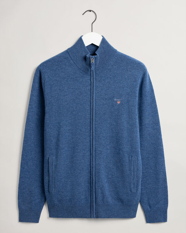 Strickjacke aus Super Fine Lambswool mit Rei&szlig;verschluss