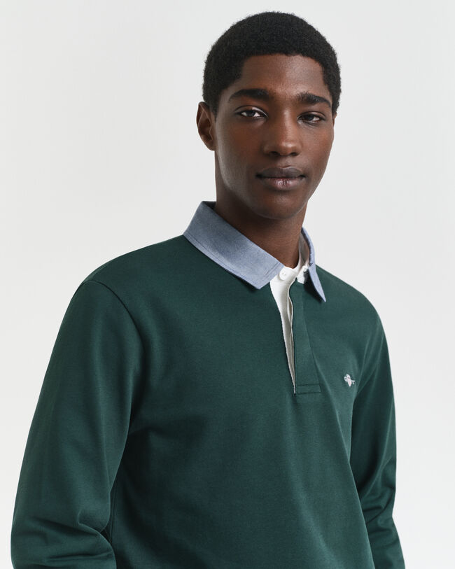 Heavy Rugger mit Chambray-Kragen