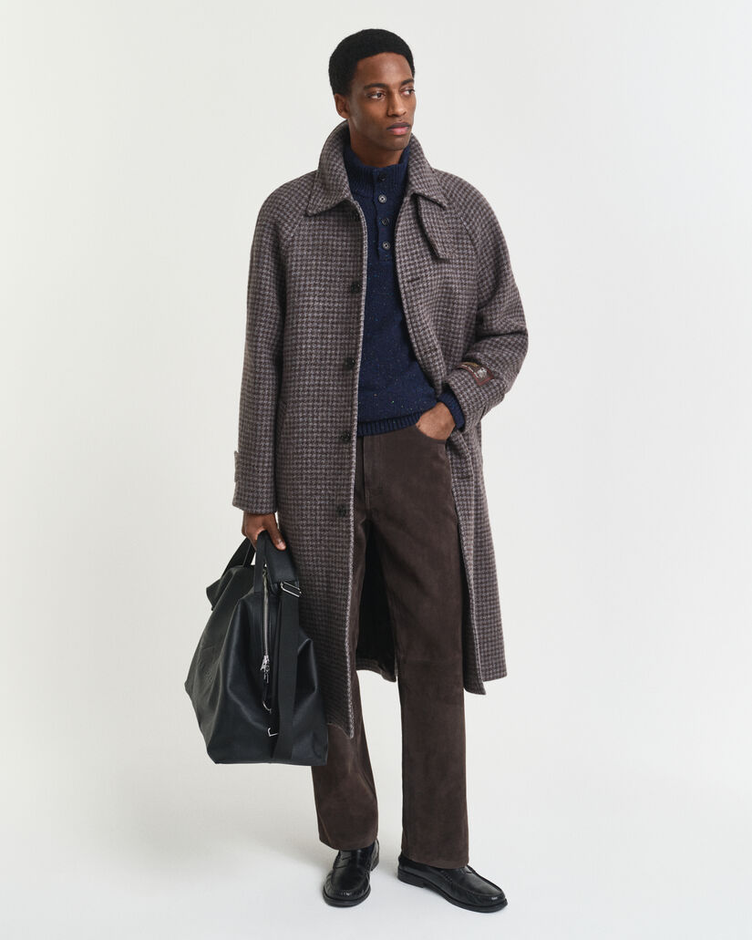 Geknöpfter Wollmix Troyer mit Noppenstruktur