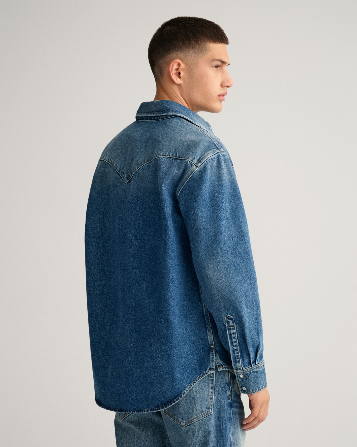 Relaxed Fit Western Jeanshemd