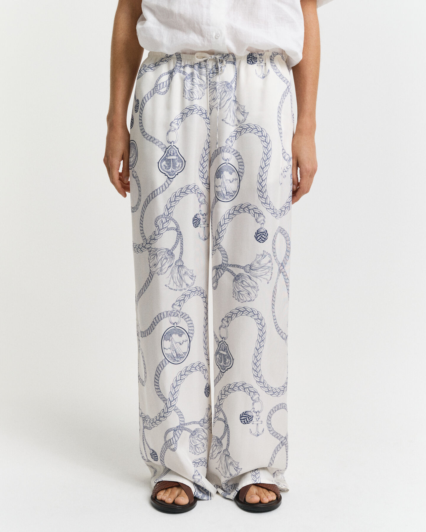 Relaxed Fit Sailing Print Hose mit Kordelzug