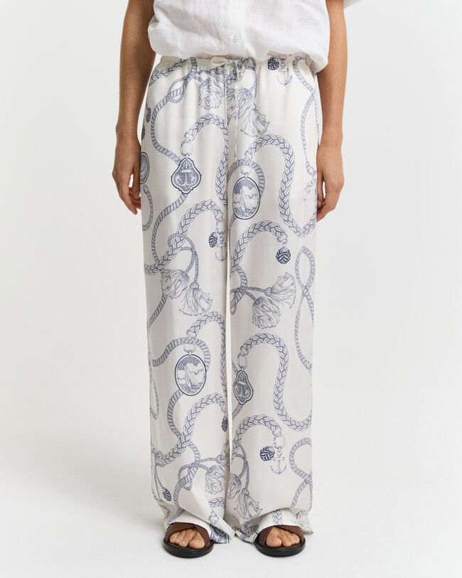 Relaxed Fit Sailing Print Hose mit Kordelzug