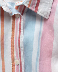 Bunt gestreiftes Hemdblusenkleid