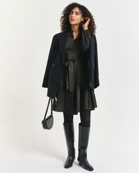 Langärmeliges Kleid aus Baumwollsatin