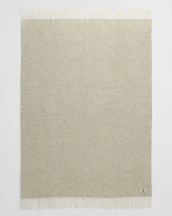 Wolldecke mit Fischgrätmuster