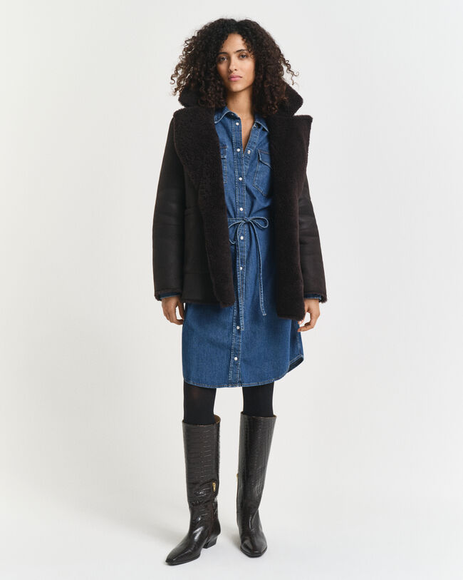 Jeanskleid mit Puffärmeln