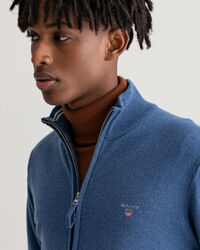 Strickjacke aus Super Fine Lambswool mit Rei&szlig;verschluss