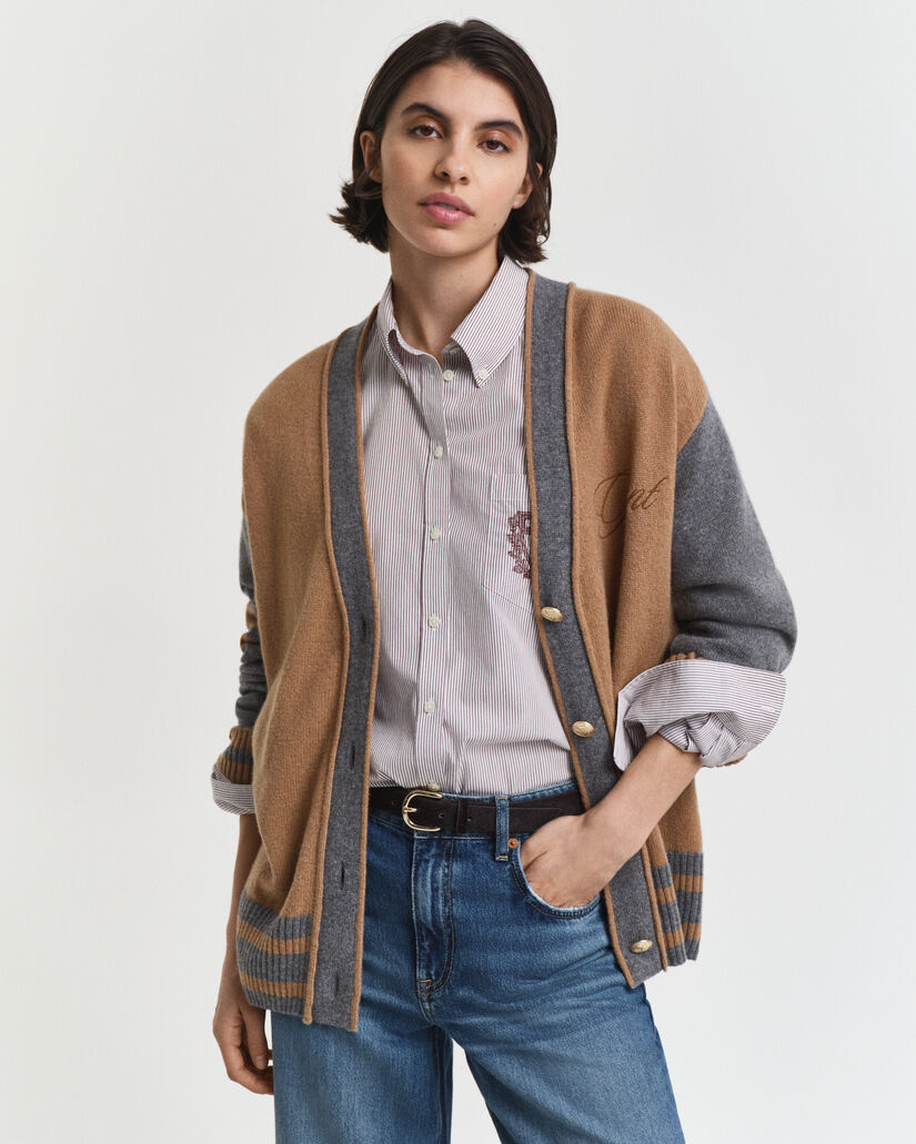 GANT Varsity V-Neck Strickjacke