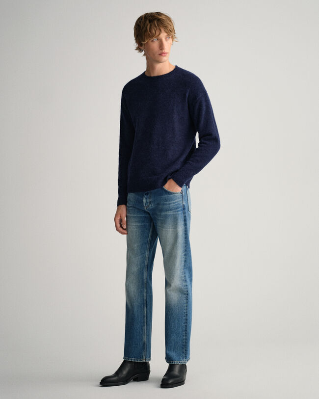 Rundhalspullover aus Alpaka-Gemisch